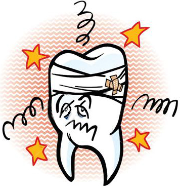 cartoon of a broken tooth