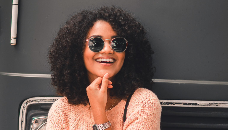 woman with a bright, white smile